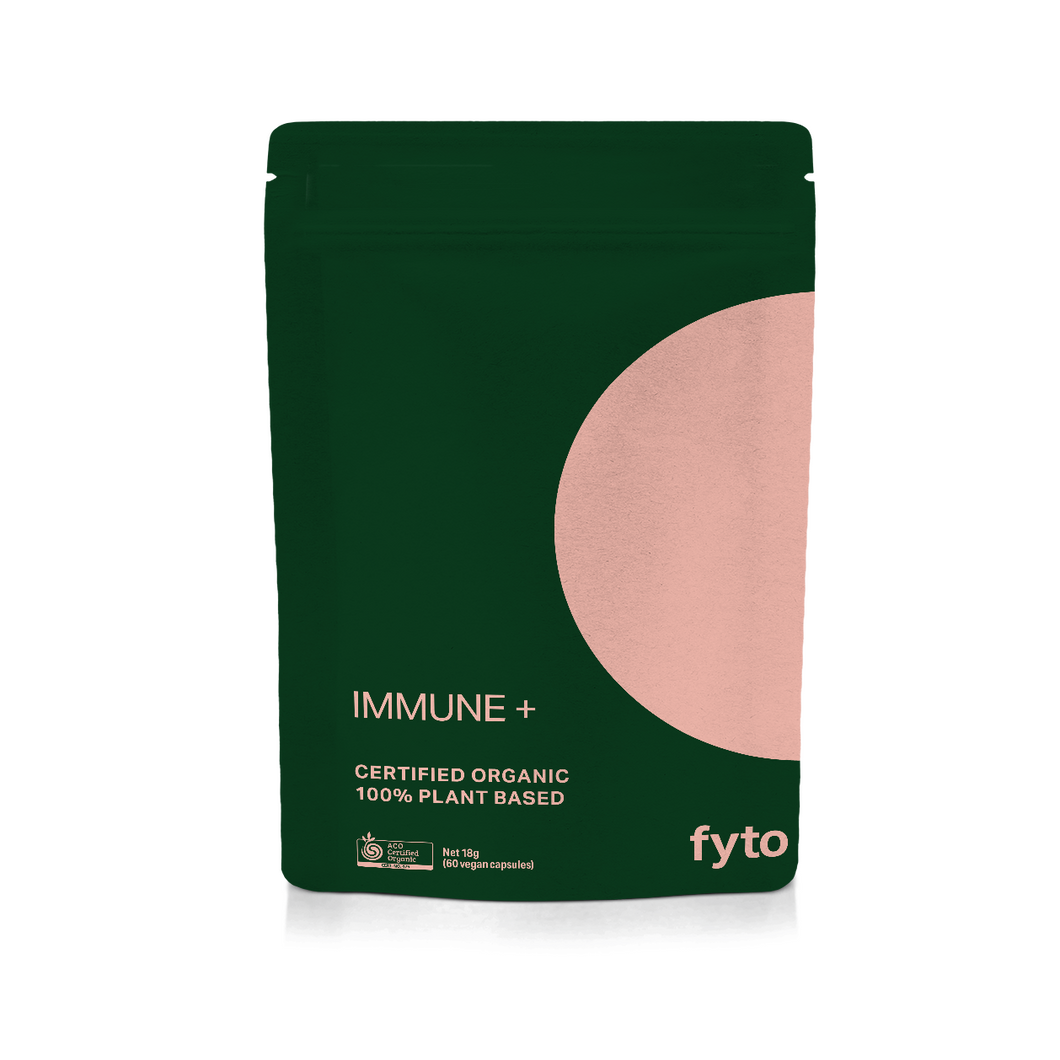 IMMUNE+ <br />Certified Organic <br />100% Plant formulated <br />60 capsules